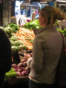 Buying some produce for dinner at the market
