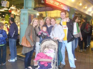 October 2012 My sisters Suzy and Emily, my Mom, and two of my nieces Claire and Madeline with Bobby and I at the Market