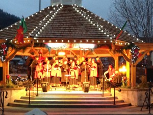 listening to Christmas carols at the gazebo in Leavenworth December 2012 