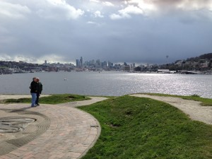 View of Seattle from the top of the hill with my parents