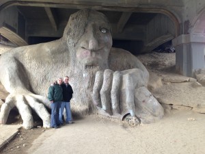 My parents at the Fremont Troll March 2013
