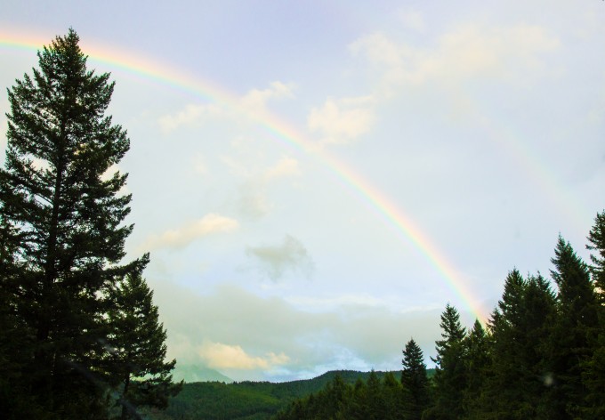 Double rainbow on the way to Icicle Creek Canyon!
