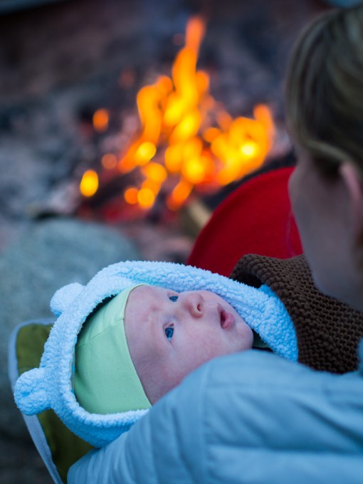 Happily hanging out with Mommy by the fire!
