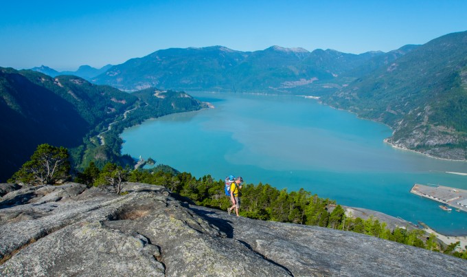 Bobby and Jack exploring the south summit of the Stawamus Chief. 