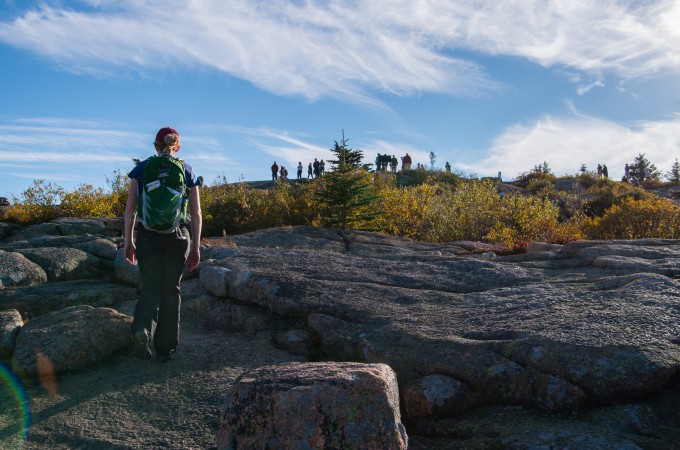 Making our way back to the masses atop Cadillac Mountain. 