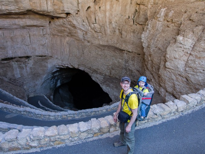 The entrance to the cave and all the switchbacks that lie before us!