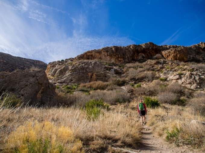 Heading up the bluff.