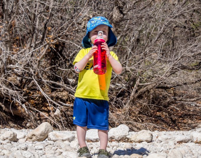 Staying hydrated while in Guadalupe Mountains National Park.