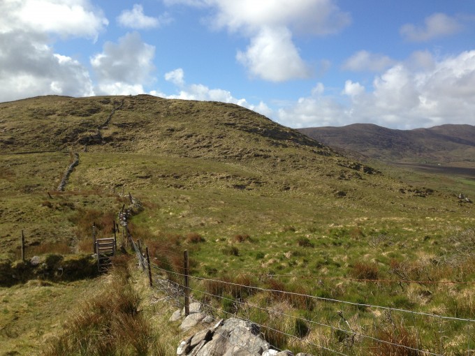 The Kerry Way follows the ridge line across these mountains. 